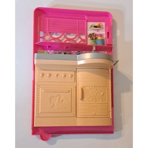 Barbie Glam Pop Up Camper Van RV 2014 Replacement Part Kitchen Back Door Pink - Picture 1 of 3